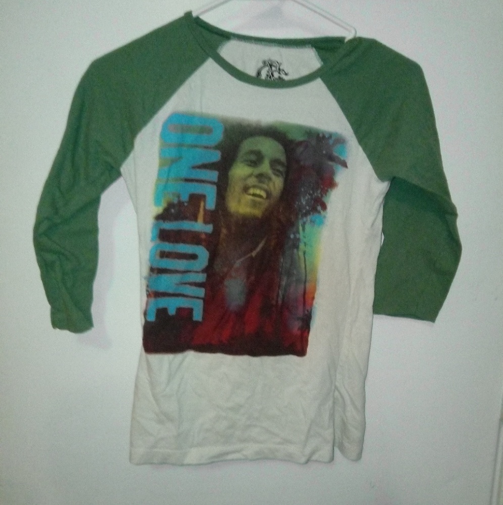 Bob Marley portrait 3/4 sleeve shirt